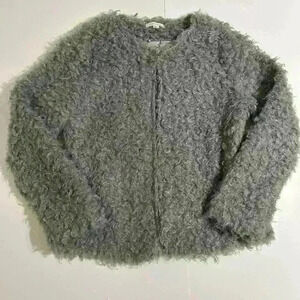 Calvin Klein lined faux Persian lamb jacket w/frog closures